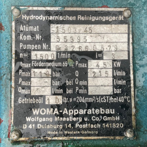 Type plate, Used High Pressure Pump P-1260_4