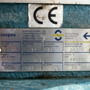 Type plate Used Eccentric Screw Pump P-1254_5